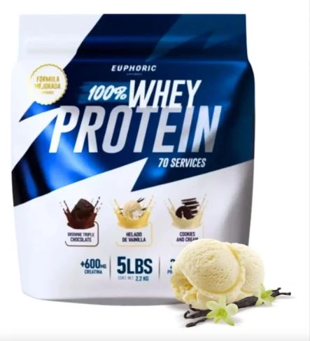 EUPHORIC 100% WHEY PROTEIN 5 LBS HELADO DE VAINILLA