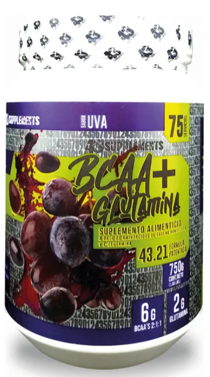 43 BCAAS + GLUTAMINA 750 GRS UVA
