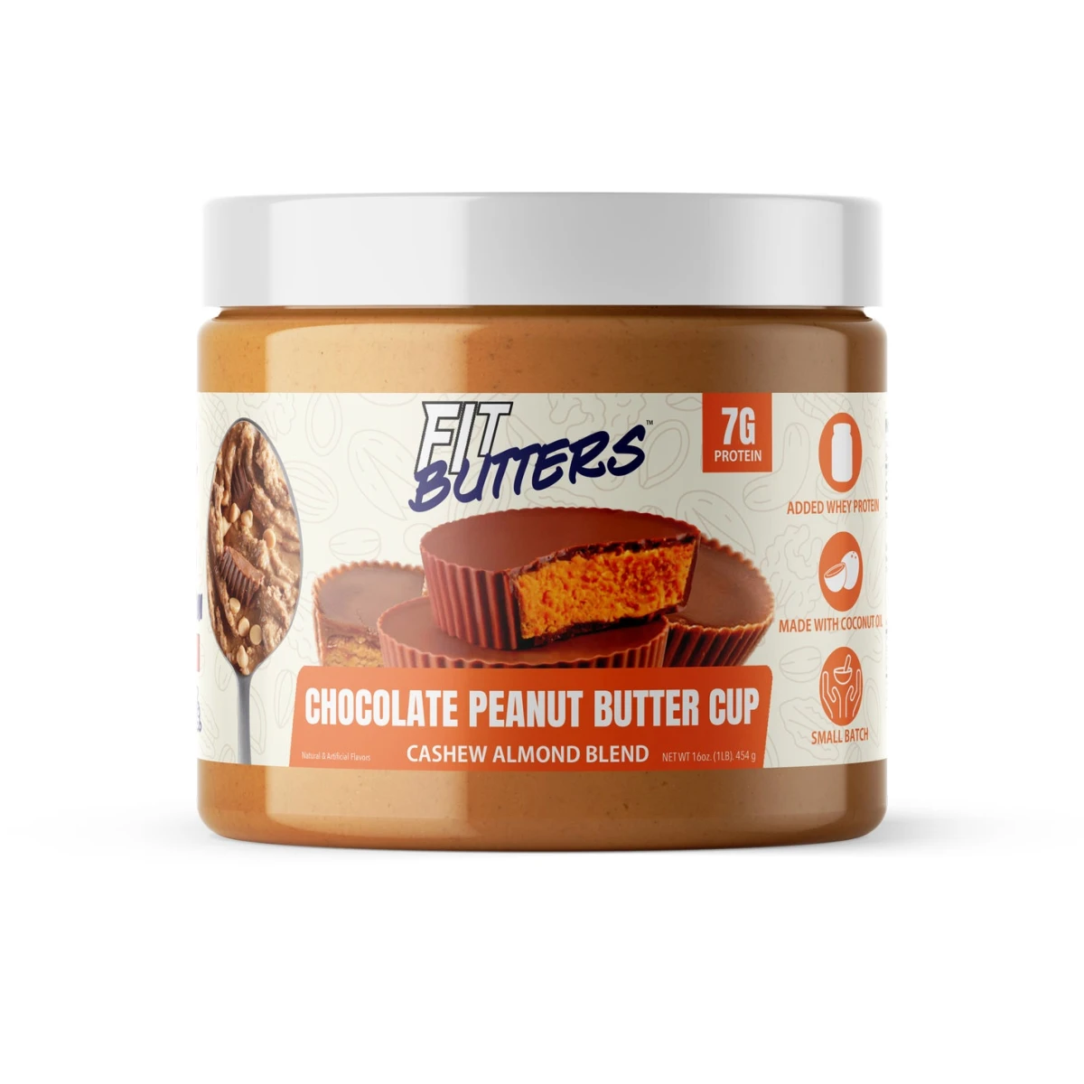 FIT BUTTERS CHOCOLATE PEANUT BUTTER CUP 454 GRS *NUEVO*