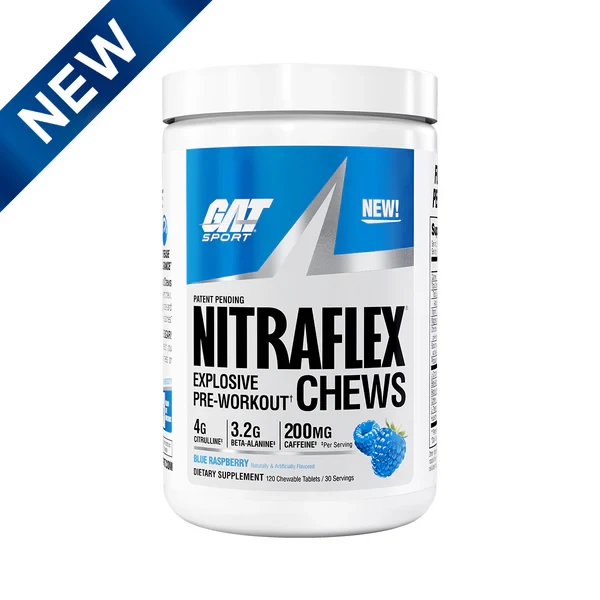 GA NITRAFLEX PRE WORKOUT CHEWS 30 SERV BLUE RASPBERRY *NUEVO*