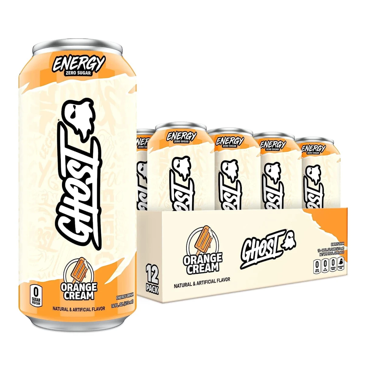 GHOST ENERGY 16 OZ 12 PK ORANGE CREAM