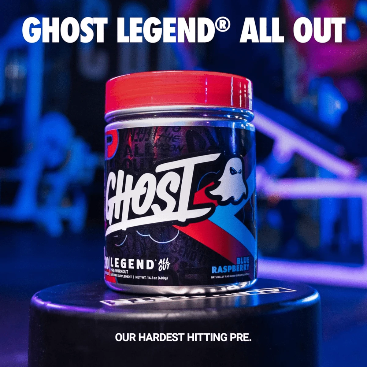 GHOST LEGEND ALL OUT PWO 20 SERV BLUE RASPBERRY