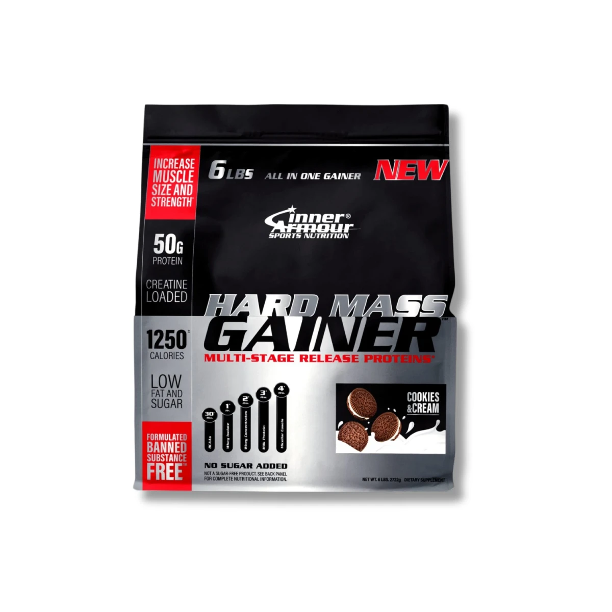 INNER HARD MASS GAINER 6 LBS BAG COOKIES AND CREAM *NUEVO*