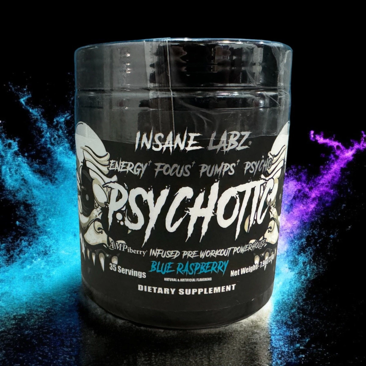 INS PSYCHOTIC *BLACK* 35 SERV BLUE RASPBERRY