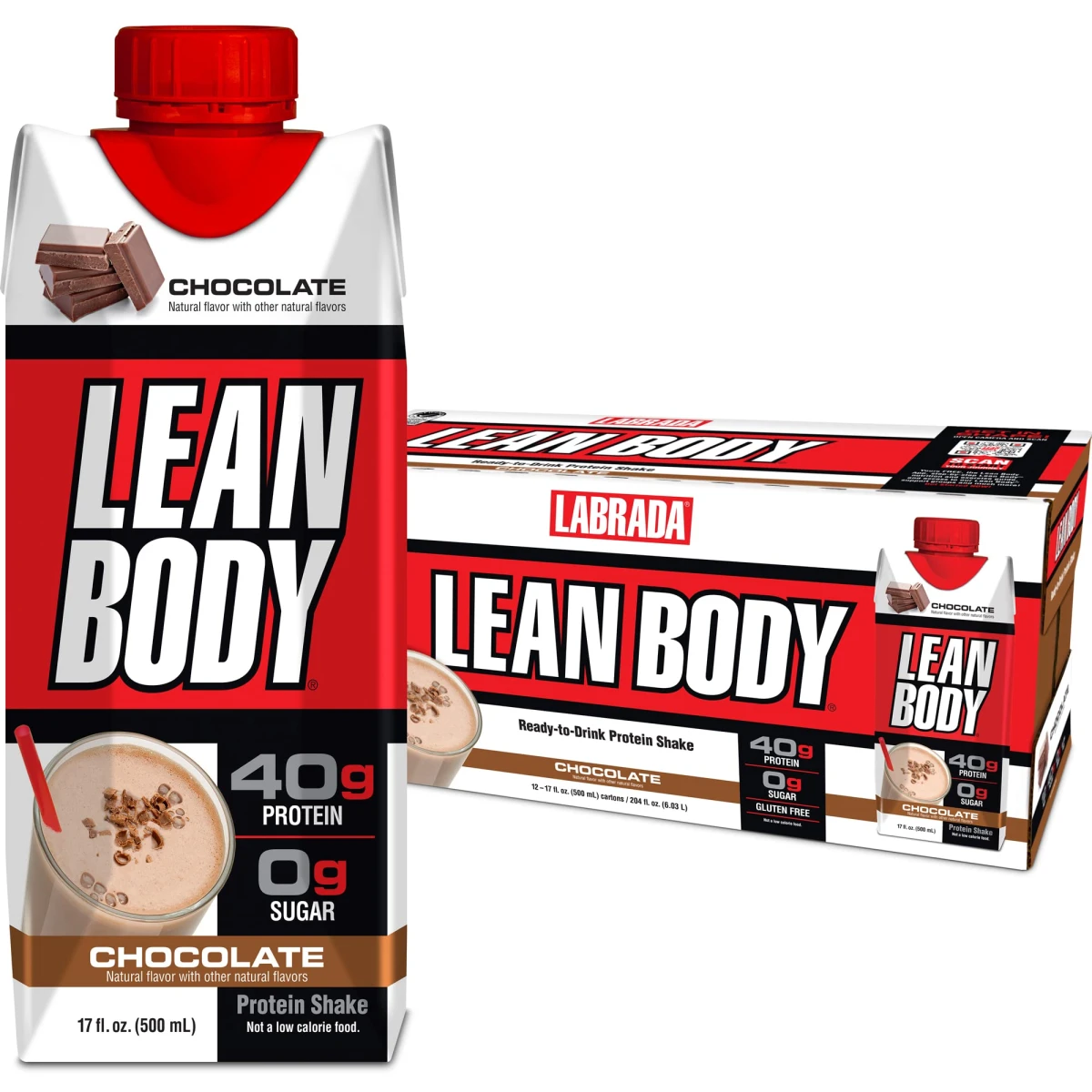 LA LEAN BODY 17 OZ 12 BOTTLE CHOCOLATE