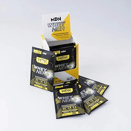 MDN WHEYNER 40 PACK (PLATANO, VAINILLA, FRESA, CHOCOLATE)