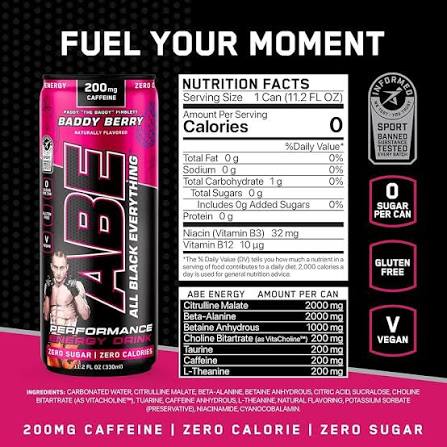 AN ABE ENERGY DRINK 11.2 OZ 12PK BADDY BERRY