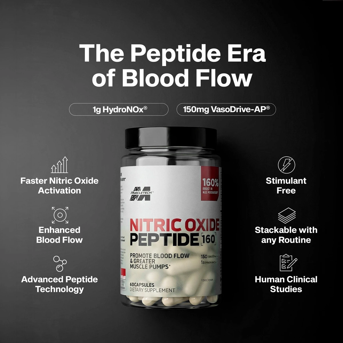 MT NITRIC OXIDE PEPTIDE 160 60 CT *NUEVO*