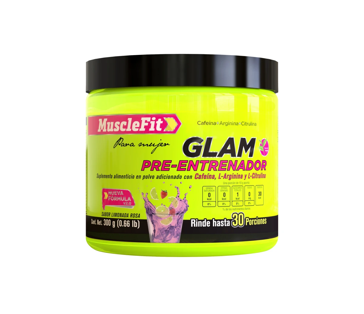 MUSCLEFIT GLAM PRE ENTRENO 300 GR PINK LEMONADE *NUEVO*