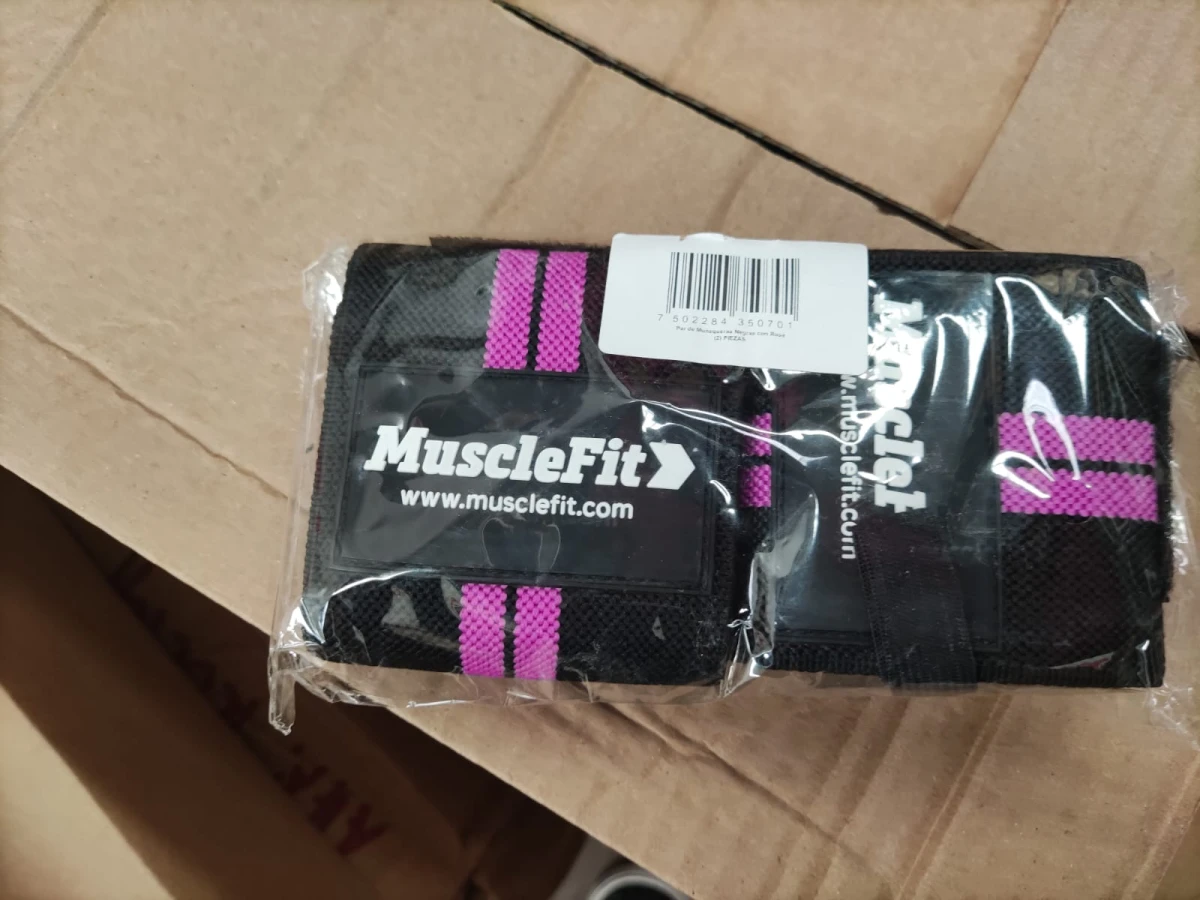MUSCLEFIT PAR DE MUÑEQUERAS BLACK/PINK *NUEVO*