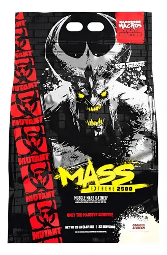 MUT MASS XXXTREME 2500 (20 LBS) COOKIES & CREAM *OFERTA* BOLSA ROTA CAD 03/28 + PAQ MUESTRA (5)*