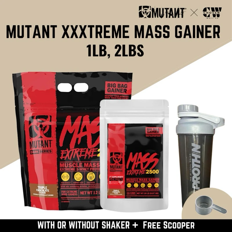 MUT MASS XXXTREME 2500 2.2 LBS TRIPLE CHOCOLATE *OFERTA* *CAD 09/28 REBAJADO 24% ANTES $247 + VASO STADIUM DE REGALO*