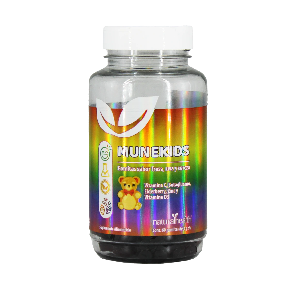 NATURAL MUNEKIDS VIT C, VIT D3 Y ZINC 60 GOMITAS