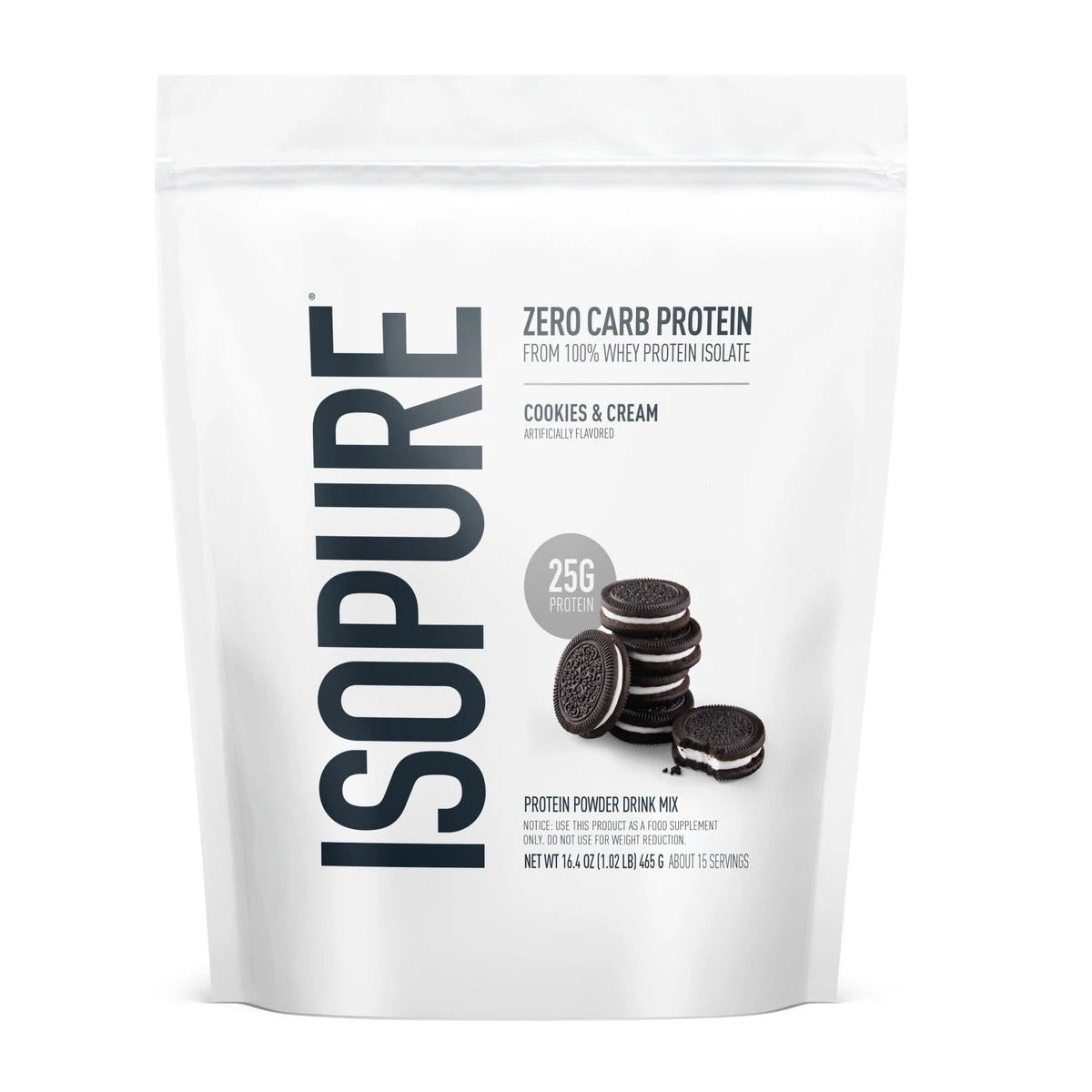 NB ISOPURE ZERO CARB 1 LB (480 grs) COOKIES & CREAM BOTE *OFERTA*