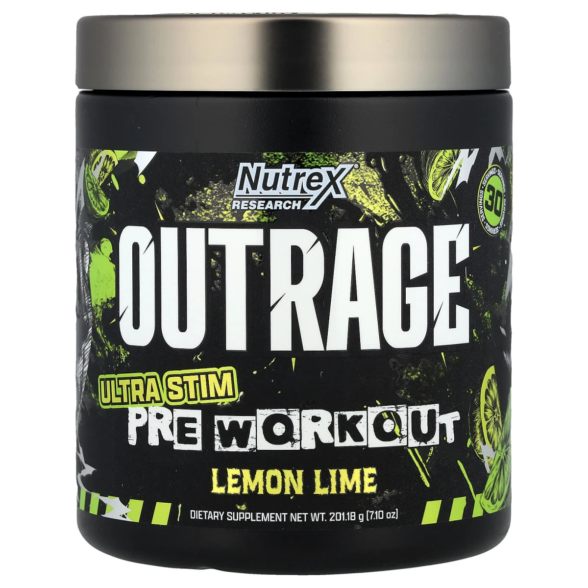 NT OUTRAGE ULTRA STIM PWO 30 SERV LEMON LIME