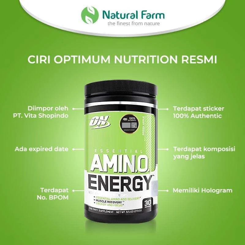 ON AMINO ENERGY 270 GRS GREEN APPLE *OFERTA*