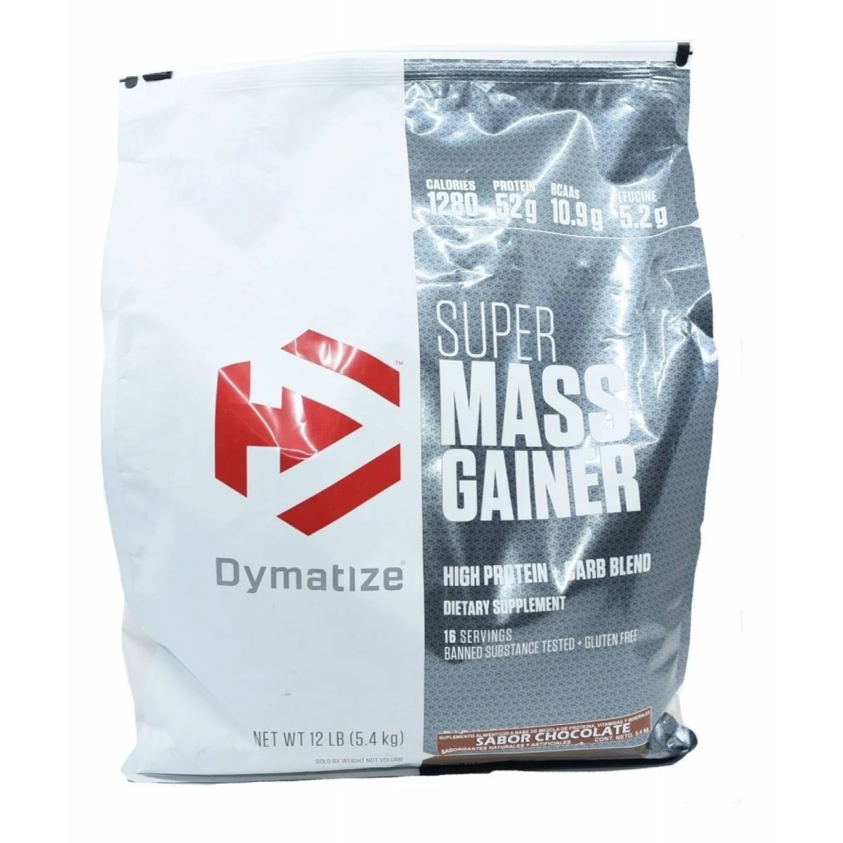 OUTLET DYM SUPER MASS GAINER 12 LBS CHOCOLATE BOLSA POCO ROTA CAD 01/27