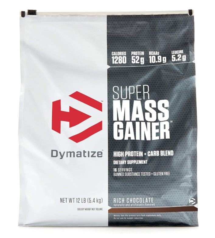 OUTLET DYM SUPER MASS GAINER 12 LBS CHOCOLATE BOLSA QUEMADA CAD 09/27