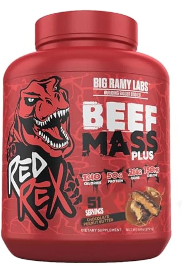 OUTLET RED REX BEFF MASS PLUS 10.7 LBS CHOCOLATE PEANUT BUTTER BOLSA POCO ROTA CAD 07/27