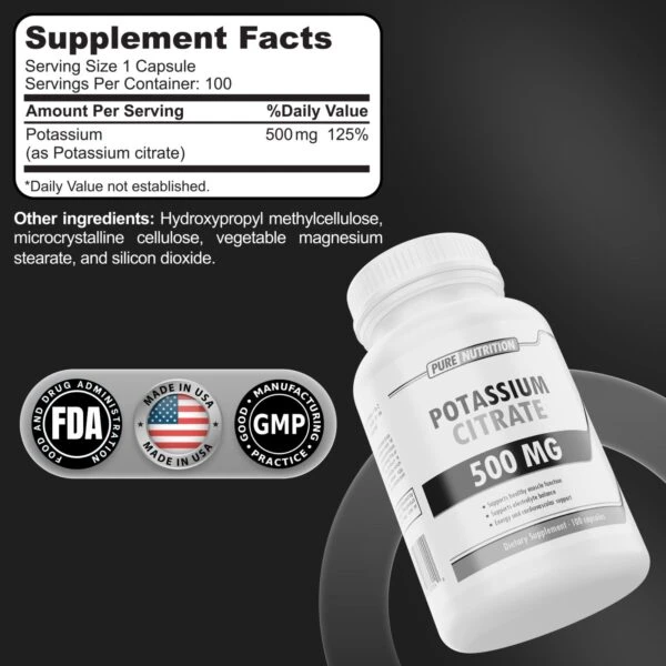 PN POTASSIUM CITRATE 500 MG 100 CAPS