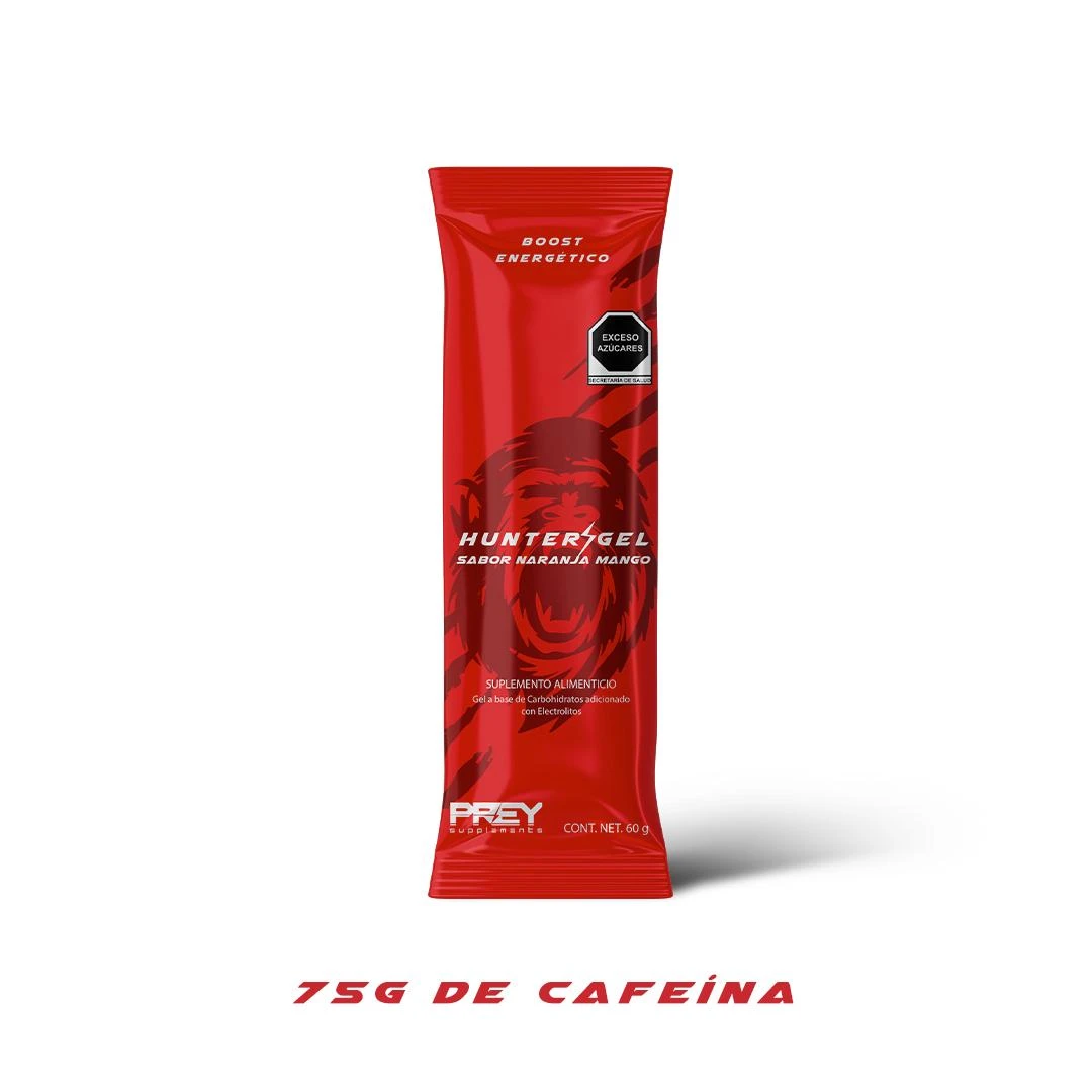 PREY HUNTER GEL CON CAFEINA 60 GR 10 PZ NARANJA MANGO