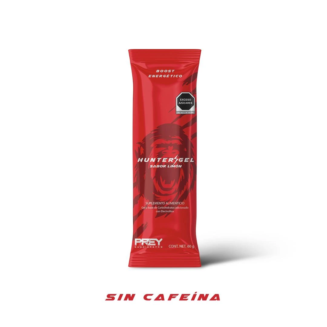 PREY HUNTER GEL SIN CAFEINA 60 GR 10 PZ LIMON