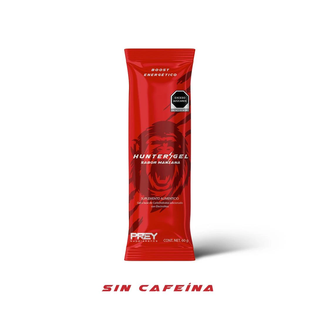 PREY HUNTER GEL SIN CAFEINA 60 GR 10 PZ MANZANA