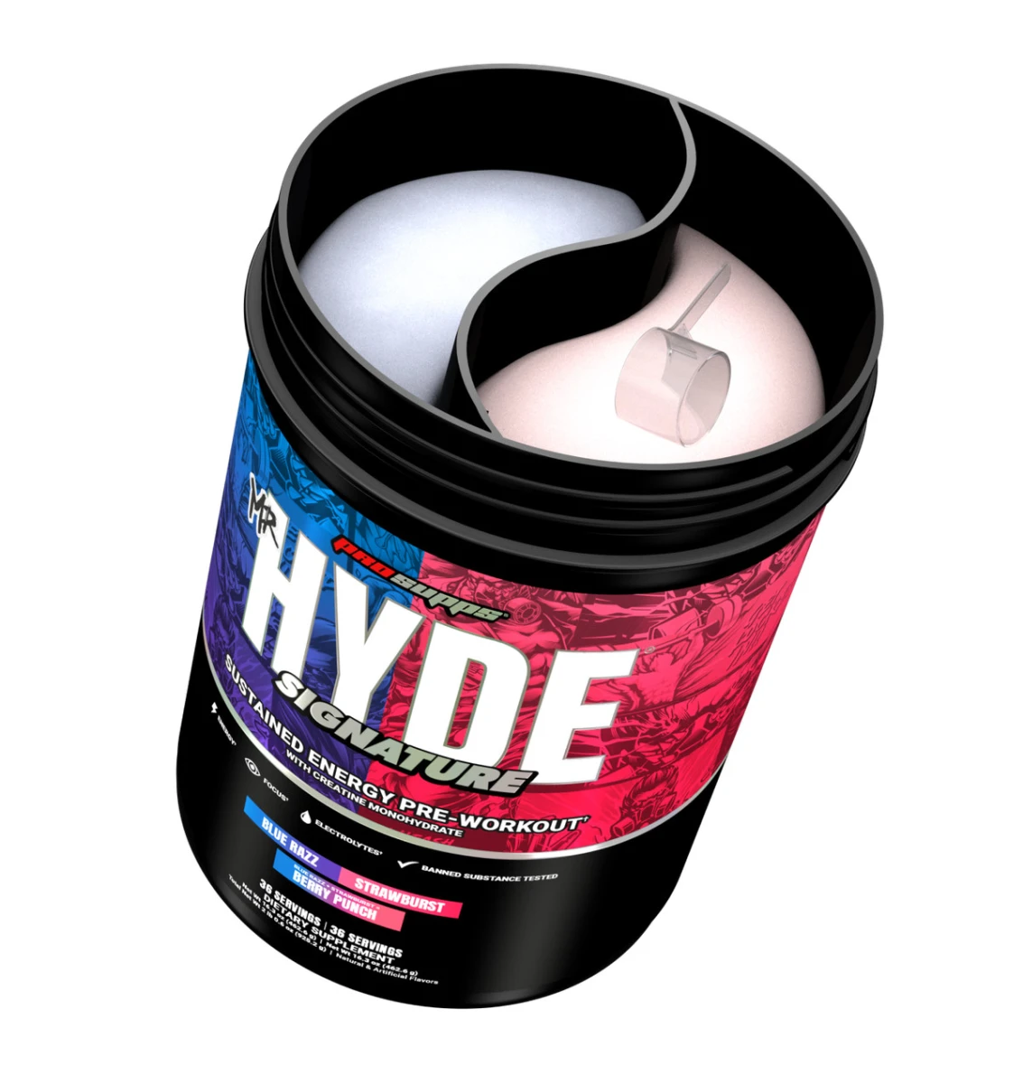 PROSUPPS MR HYDE SIGNATURE 72 SERV DUAL FLAVOR BLUE RAZ & STRAWBERRY *NUEVO*