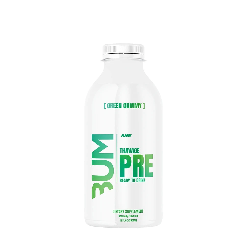 RAW BUM THAVAGE RTD PWO 12 OZ/ 12 PACK GREEN GUMMY