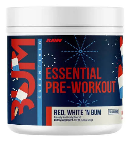 RAW CBUM ESSENTIAL PWO 20 SERV RED WHITE AND BUM *NUEVO*