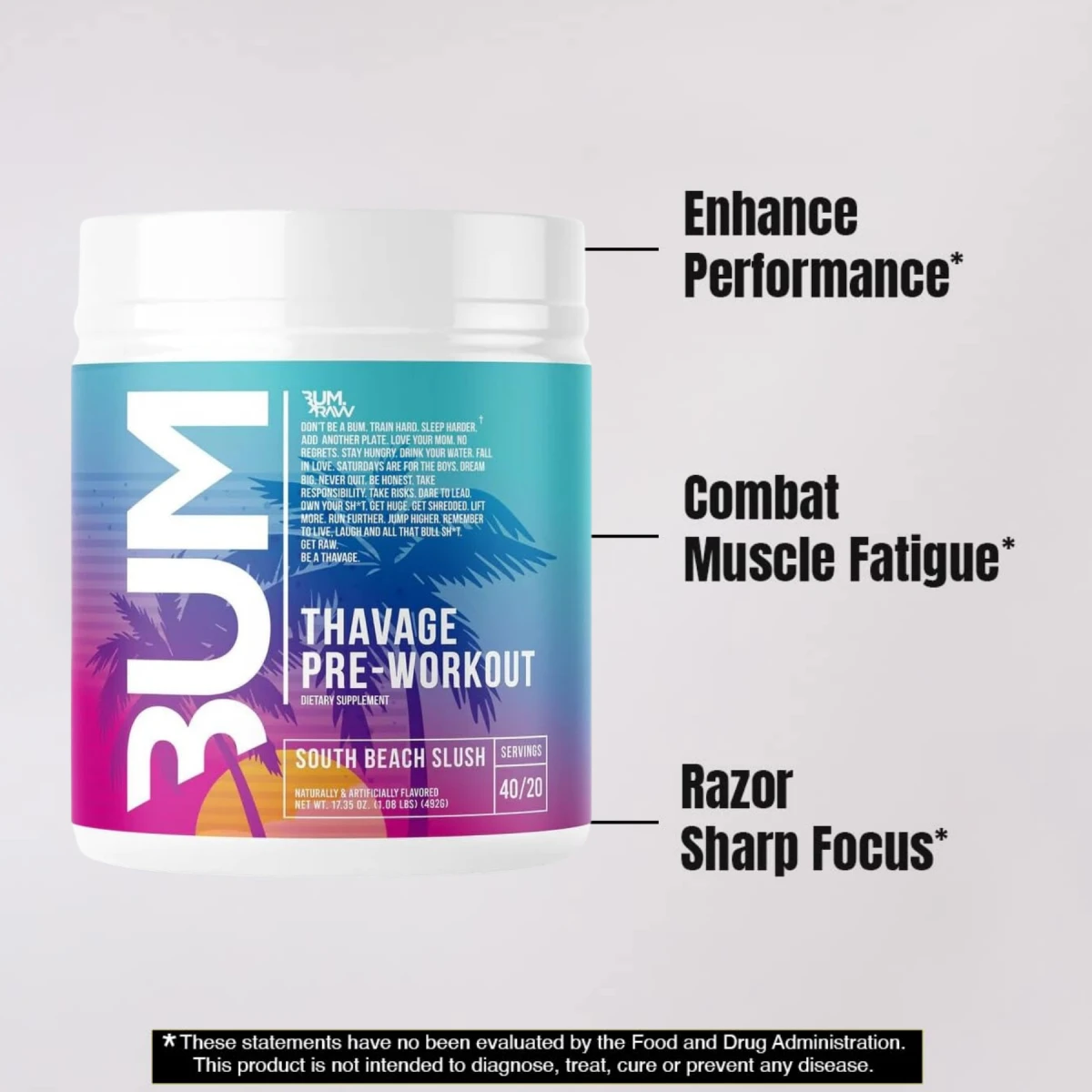 RAW CBUM THAVAGE PWO 40 SERV SOUTH BEACH SLUSH