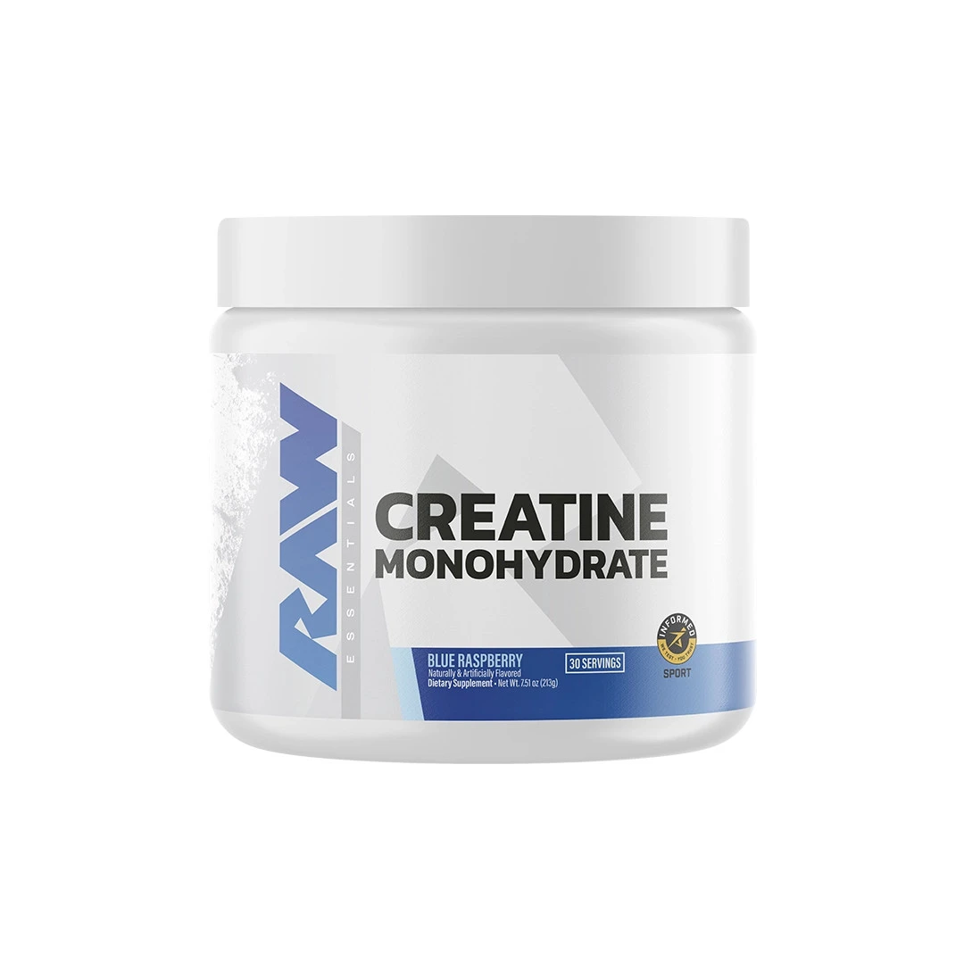 RAW CREATINE MONOHYDRATE 30 SERV BLUE RASPBERRY *NUEVO*