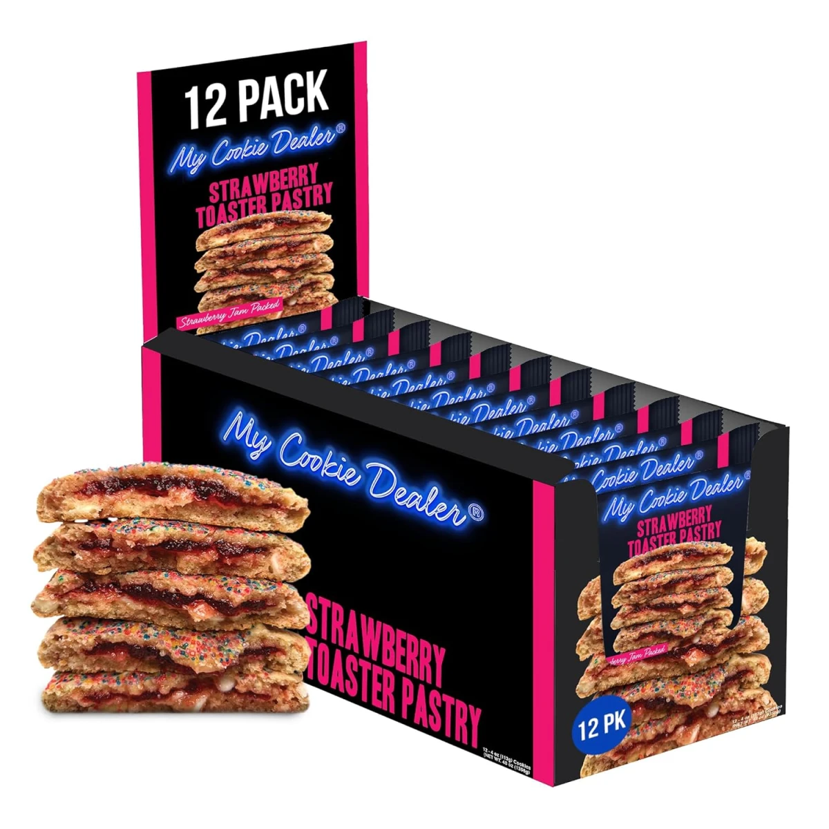 RAW MY COOKIE TOASTER PASTRY FROSTED 12 PACK STRAWBERRY