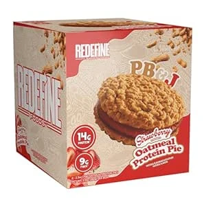 REDEFINE OATMEAL PROTEIN PIE 8 CT BOX  SKIPPY PEANUT BUTTER & JELLY STRAWBERRY