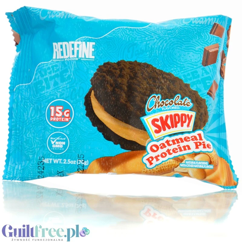 REDEFINE OATMEAL PROTEIN PIE 8 CT BOX SKIPPY CHOCOLATE PEANUT BUTTER