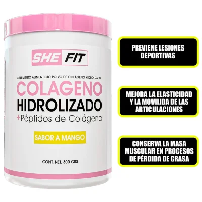 BHP SHE FIT UVA COLAGENO HIDROLIZADO+ PEPTIDOS DE COLAGENO 30 SERV
