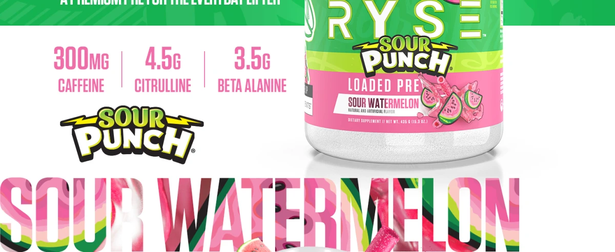 RYSE LOADED PRE 30 SERV SOUR PUNCH WATERMELON