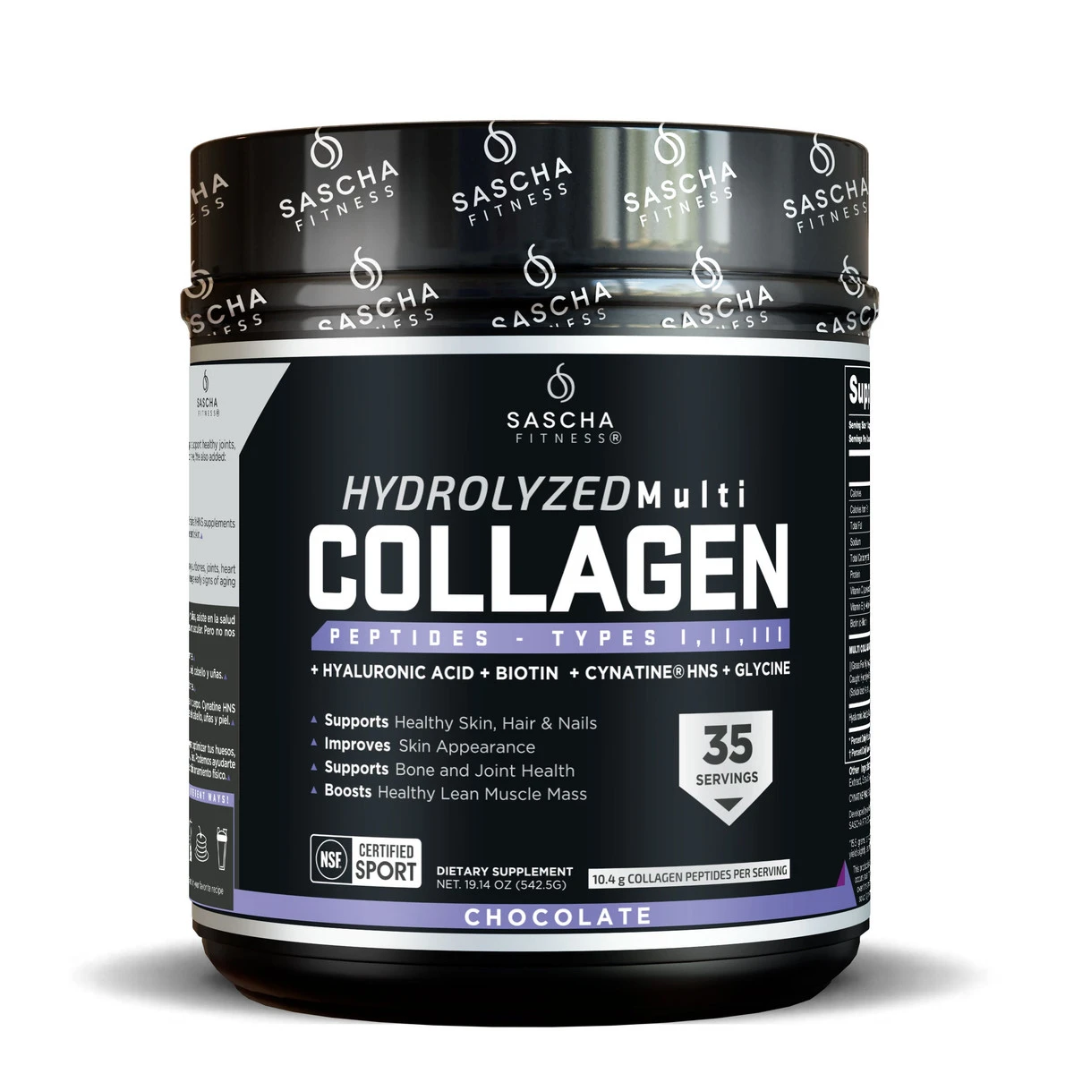 SASCHA FITNESS HYDROLYZED MULTI COLLAGEN 35 SERV CHOCOLATE *OFERTA* *NUEVO*