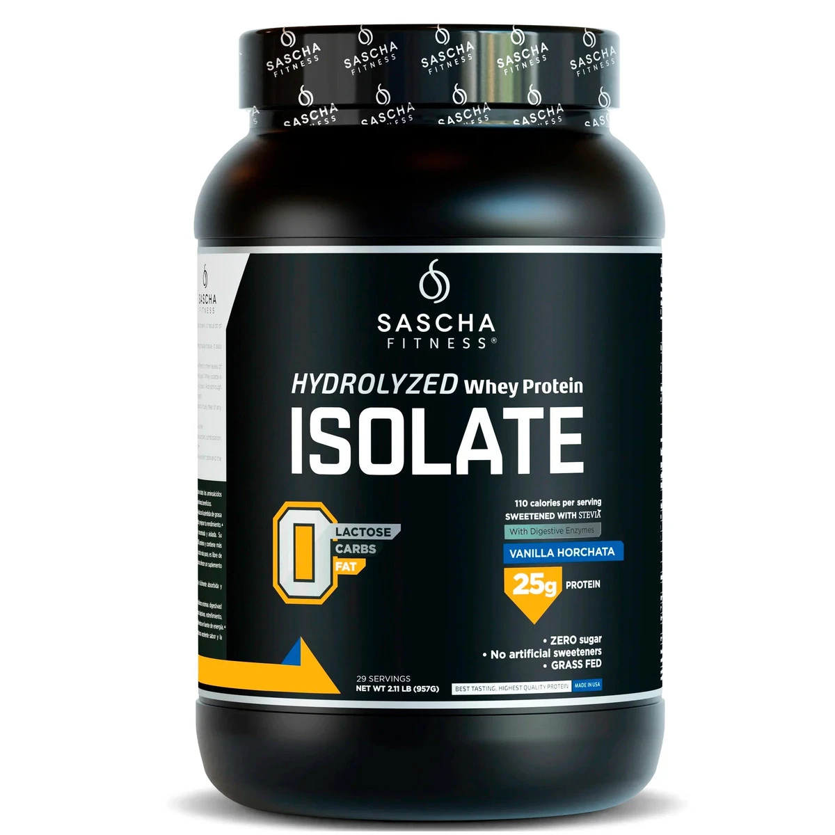 SASCHA FITNESS HYDROLYZED WHEY PROTEIN ISOLATE 2.11 LB VANILLA HORCHATA *OFERTA* *NUEVO*