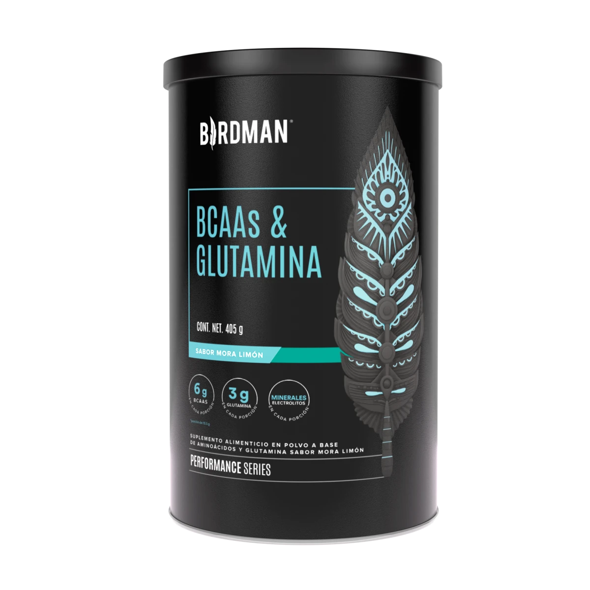 BIRDMAN BCAA Y GLUTAMINA 405 GRS MORA LIMON