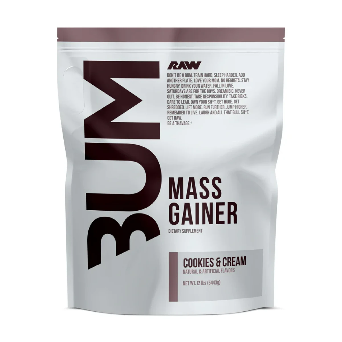 OUTLET RAW CBUM MASS GAINER 12 LBS VAINILLA SIN ZIPPER CAD 10/27