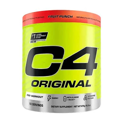 OUTLET CEL C4 ORIGINAL (50 SERV) FRUIT PUNCH SELLO EXT Y ETIQ POCO ROTOS CAD 01/28