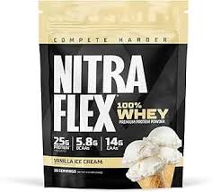 OUTLET GA NITRAFLEX 100% WHEY 2.27 LB (28 SERV) VAINILLA ICE CREAM BOLSA POCO ROTA CAD 02/27