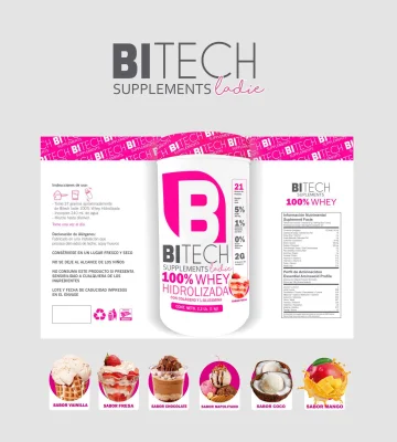 BITECH LADIES 100% WHEY 1 KG FRESA
