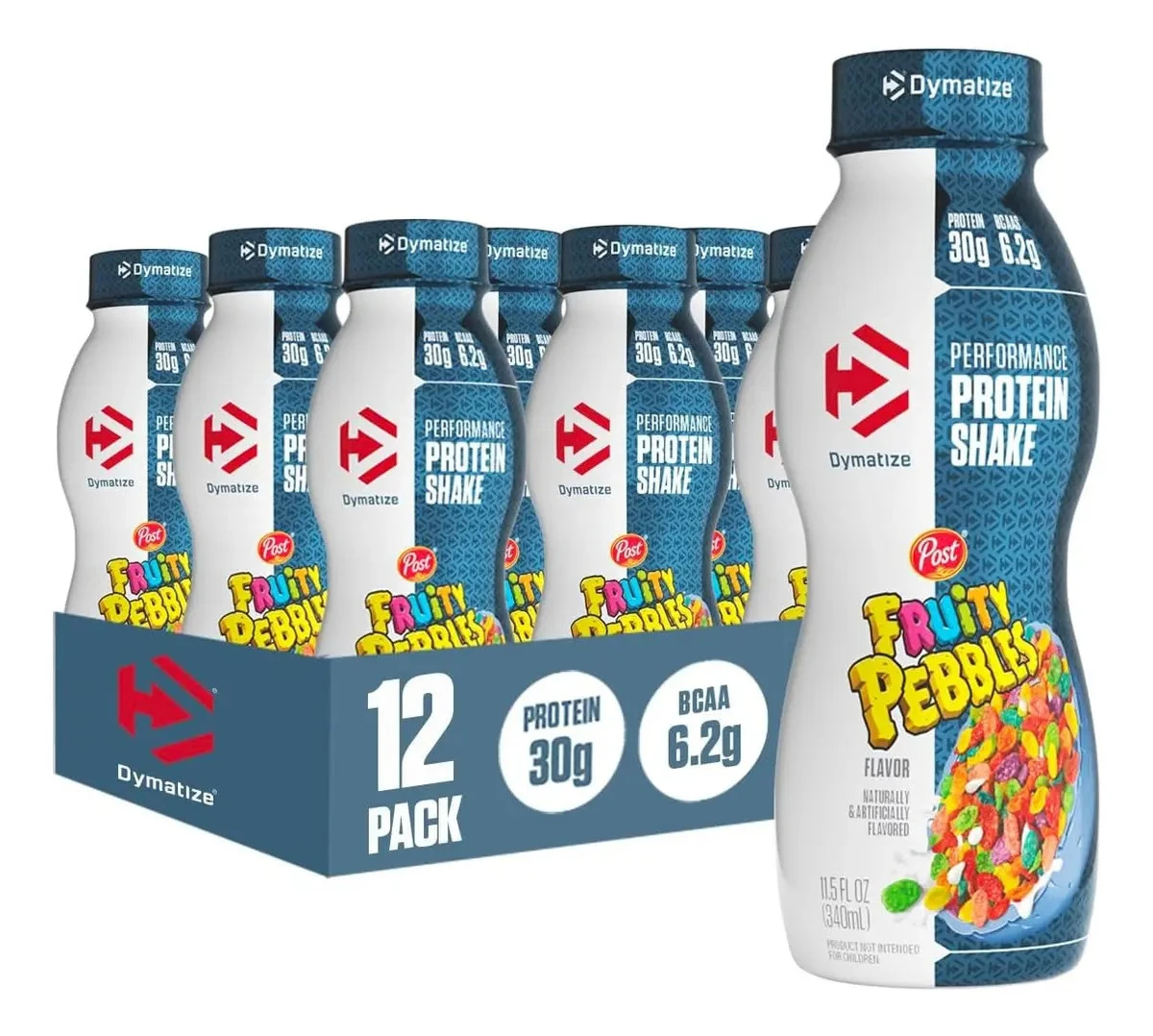 DYM RTD PROTEIN SHAKE 11.5 OZ 12 PACK FRUITY PEBBLES *CAD 07/26 REBAJADO 35% ANTES $648*