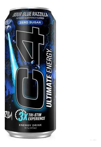 CEL C4 ULTIMATE CRB 16OZ 12PK SOUR BLUE RAZILLA