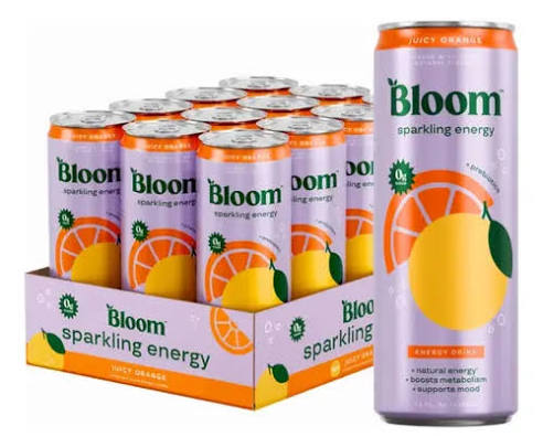 BLOOM SPARKLING ENERGY 12 OZ 12PK JUICY ORANGE