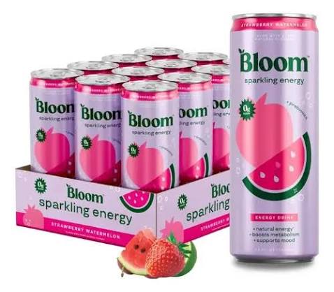 BLOOM SPARKLING ENERGY 12 OZ 12PK STRAWBERRY WATERMELON