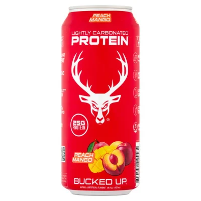 BUCKED UP LIGHTLY CARBONATED PROTEIN 16 OZ 12PK PEACH MANGO