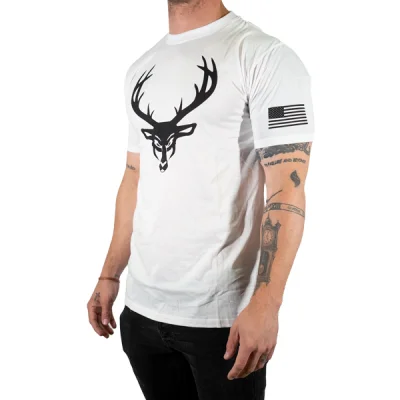 BUCKED UP ROPA FLAG T-SHIRT WHITE/BLACK LOGO (L)